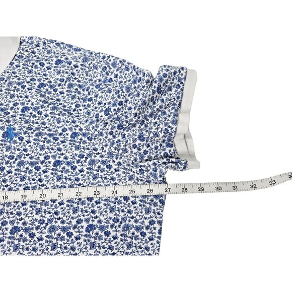 Polo Ralph Lauren Floral Polo Shirt Men's XXL Classic Fit Blue White Golf - Picture 10 of 11